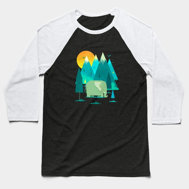 Elephant by The Mountain Baseball T-Shirt by Goldquills